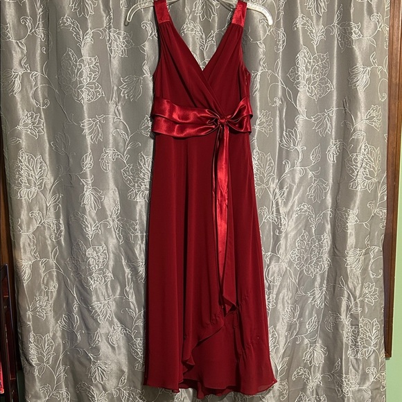 Jones Wear Burgundy High Low Dress - Picture 2 of 6